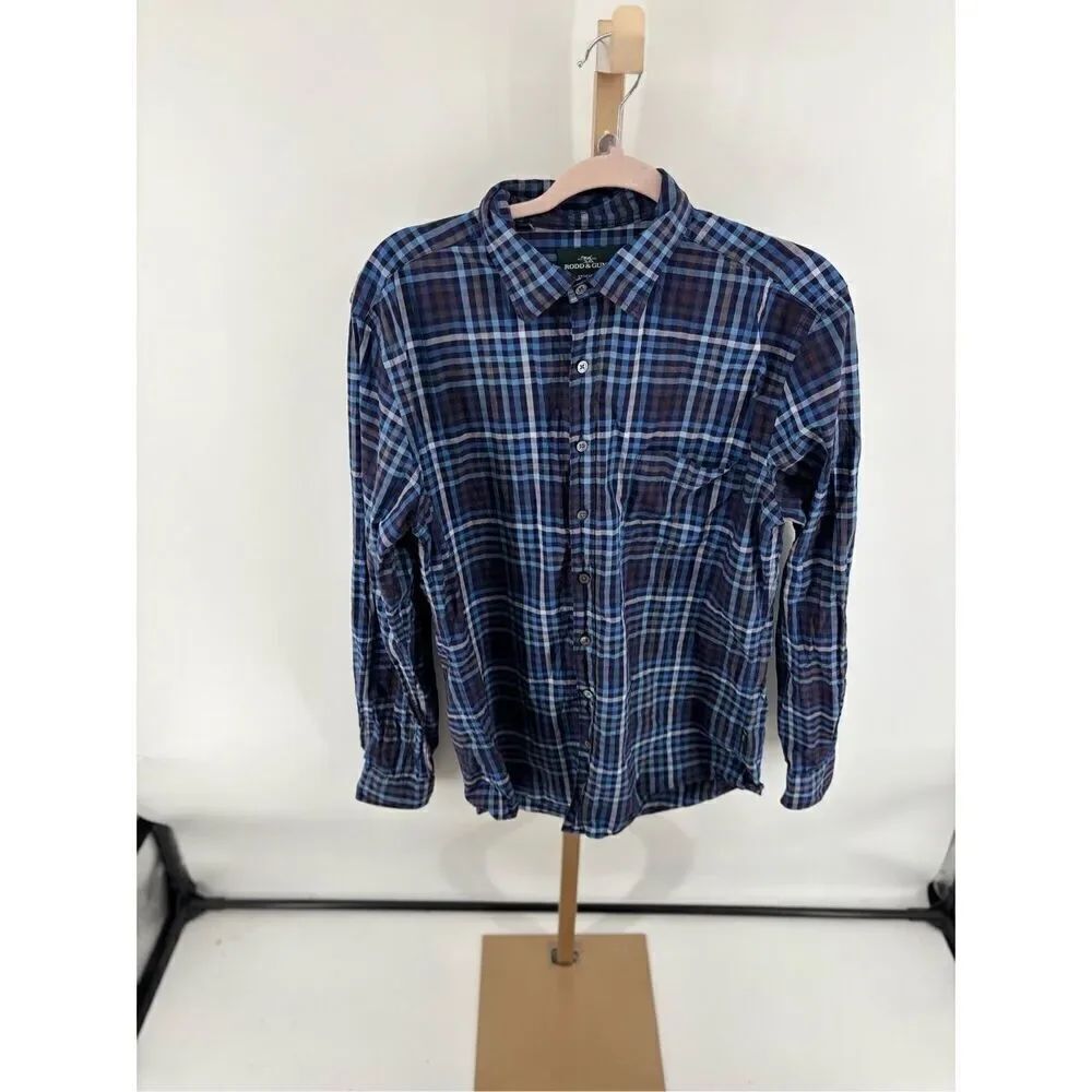 Rodd & Gunn Sports Fit Plaid Button Down Shirt Italian Cotton Mens L